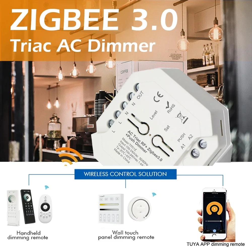 ZIGBEE 3.0   RF Ǫ AC Ʈ̾ ,   ġ, 2.4G LED Ʈѷ AC100-240V, ܻ LED  Ʈ, 1-10 